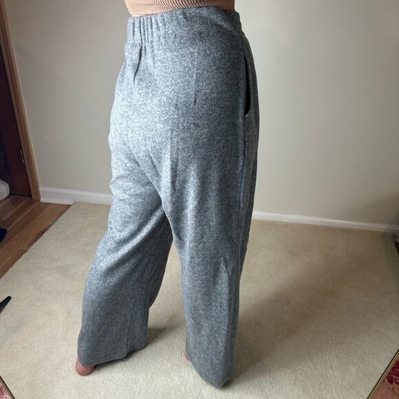 Source Unknown Gray Wide Leg Fleece Wool Style Wide Leg Pants - Picture 4 of 8